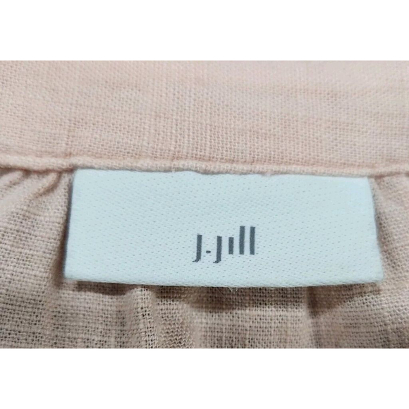 J.Jill Blouse Top Shirt Womans Small Short Sleeves Pullover Peach Embroidered - Picture 4 of 7